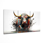 Bull Mega Glass Wall Art.